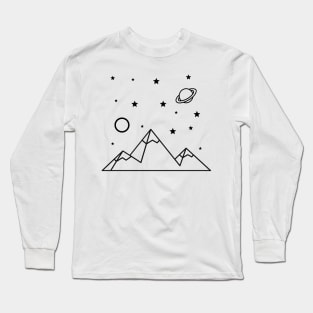 Sky with Saturn and Moon Long Sleeve T-Shirt